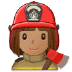 👩🏽‍🚒 woman firefighter: medium skin tone display on Samsung